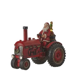 Luville Santa On Tractor Red Battery Operated Felinaworld