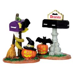 Lemax monster mailboxes s/2 Spooky Town 2014