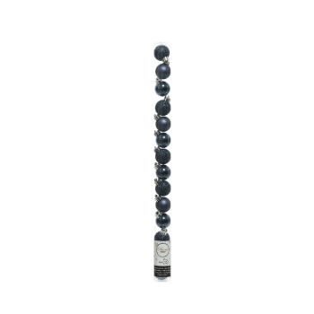 Decoris plastic Christmas bauble 3cm midnight blue 14 pieces