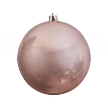 Decoris plastic christmas bauble 14 cm pink 1 piece