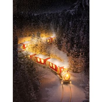 Painting LED canvas 30x40 cm illuminated train / 2aa