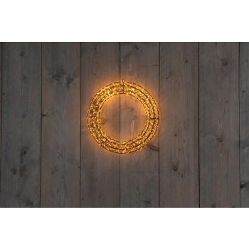 LED Wreath Black 36x5cm 800 Lights Classic Warm with 5m Extension Cord and Dimmer