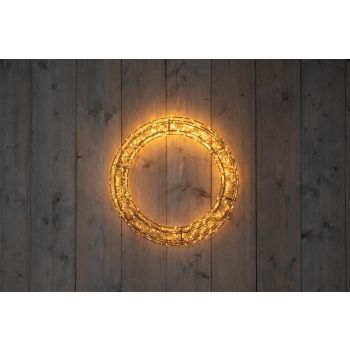 LED Weihnachtskranz schwarz 56x6 cm 1200 Lampen klassisch warm 5m Anschlusskabel mit Ein-/Dimmschalter