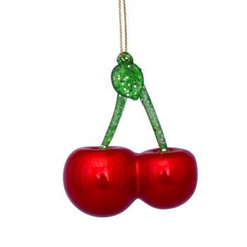 Vondels glass Christmas ball Cherries 8cm red