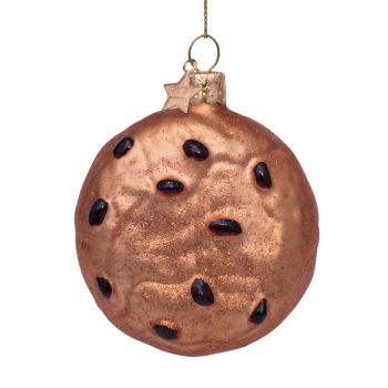 Vondels glass Christmas Ornament Chocolate Cookie 8.5cm Brown