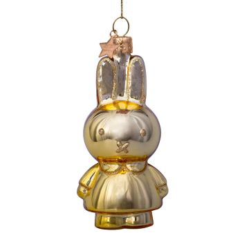 Vondels glass Christmas Ornament Miffy 11cm Gold