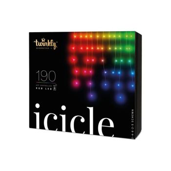 Twinkly Génération II LED guirlande lumineuse en forme de glaçon 190 ampoules multicolore