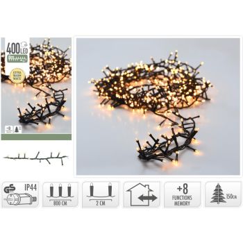 Christmas Lights 400 LED Micro Cluster Extra Warm White 8 meters