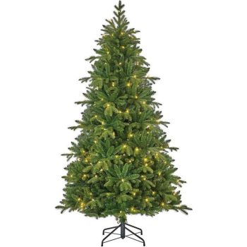 Black Box Trees Brampton albero di natale artificiale con illuminazione verde 2,3 m x 1,32 m