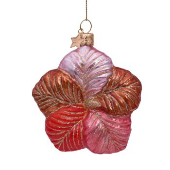 Vondels glass Christmas Ornament Flower 8.3cm Multi