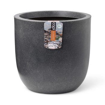 Capi pot de fleur lisse en plastique 35x34 cm terrazzo gris