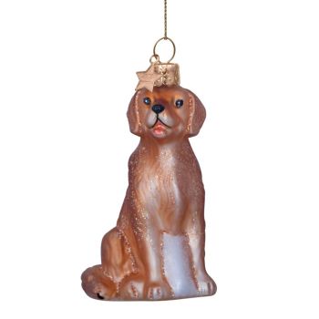 Vondels glass Christmas Ornament Golden Retriever Dog 8.5cm Brown