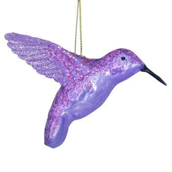 Vondels glass Christmas Ornament Hummingbird 8.5cm Purple