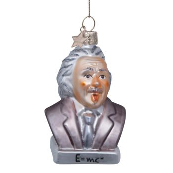 Vondels glass Christmas Ornament Einstein 9.5cm Grey