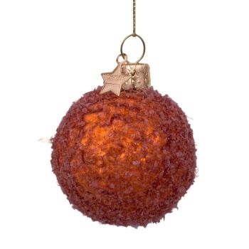 Vondels glass Christmas Ornament Bitterballen 6cm Brown