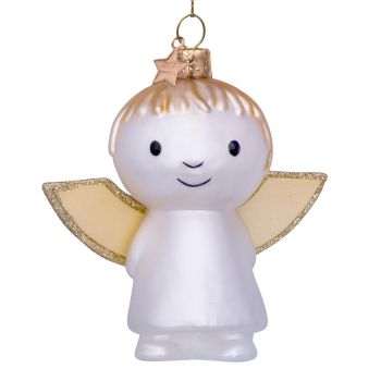 Vondels glass Christmas Ornament Miffy Angel 11cm White