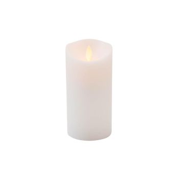 Anna's Collection LED candle flame effect rustic 7.5x15cm white 1 piece