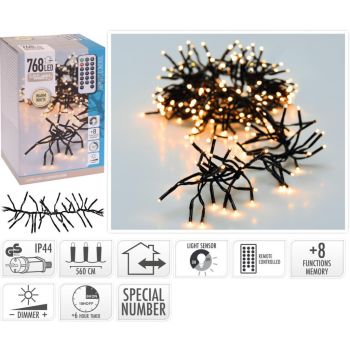 Christmas Lights 768 LED Cluster Warm White 5.6 meters