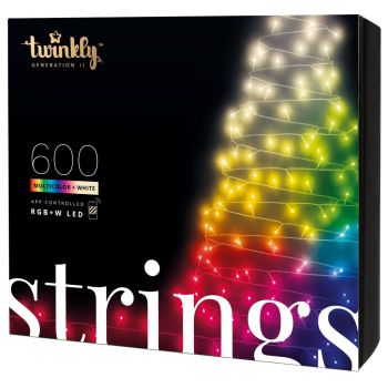 Twinkly Strings Special Edition 600 RGB+W LED Lights String, 48 m, 16 Million Colors + Warm White – Generation II