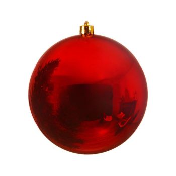 Decoris plastic christmas bauble 14 cm red 1 piece