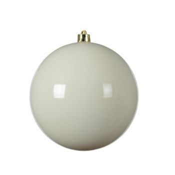 Decoris plastic christmas bauble 14 cm white 1 piece