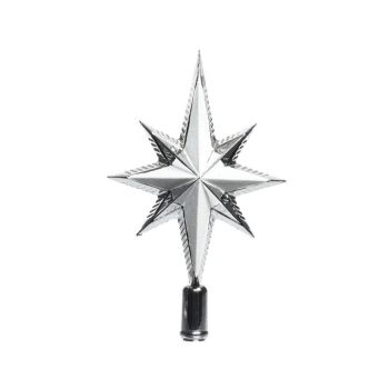 Decoris peak plastic star 25.5cm silver