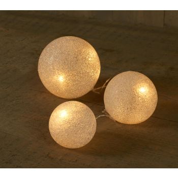 Christmas lights Eva ball set of 3 (10/12/15cm) 10led (2-3-5led) warm white