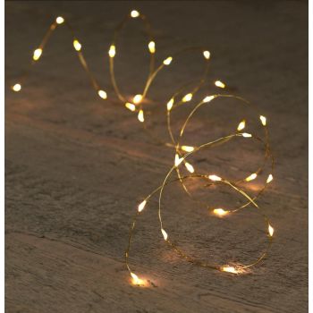 Christmas lights 100 LED warm white gold wire with timer 5 meters