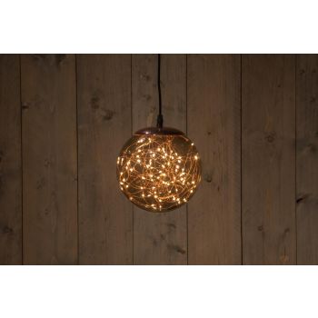 Weihnachtsbeleuchtung Kugel Smokey 18cm 80LED klassisch warm 8/16h Timer