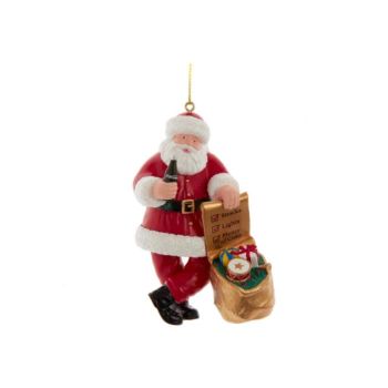 Kurt S. Adler Plastic Christmas Ornament Coca-Cola Santa Claus with Sack 10cm Multi