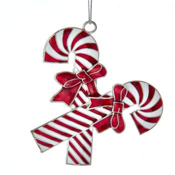 Kurt S. Adler Metal Christmas Ornament Candy Cane 10cm Red, White