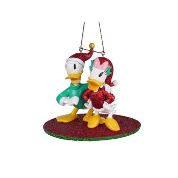 Kurt S. Adler plastic Christmas ornament Disney Donald Duck and Daisy Duck 8cm multi