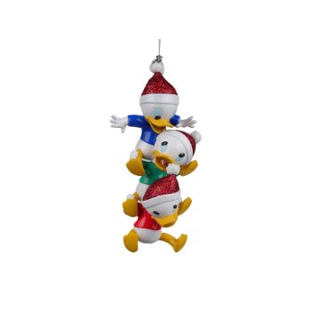 Kurt S. Adler plastic Christmas ornament Disney Huey, Dewey, and Louie Duck 12cm multi