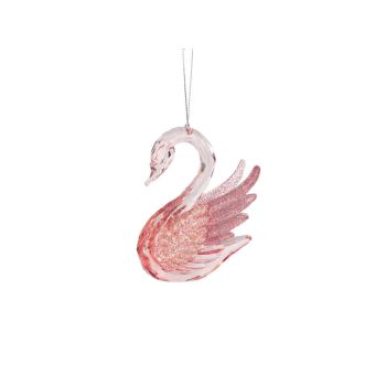 Kurt S. Adler Plastic Christmas Ornament Swan 7cm Pink