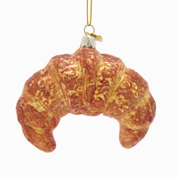 Kurt S. Adler glazen kerstbal croissant 10cm bruin 