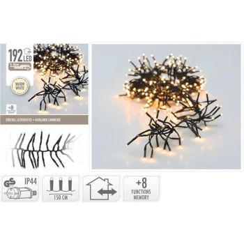 Weihnachtsbeleuchtung 192 LED-Cluster warmweiß 1,5 Meter