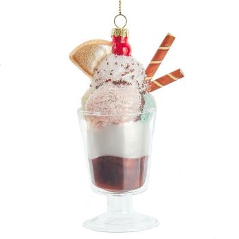 Kurt S. Adler Glass Christmas Ornament Ice Cream Sundae 13cm Multi