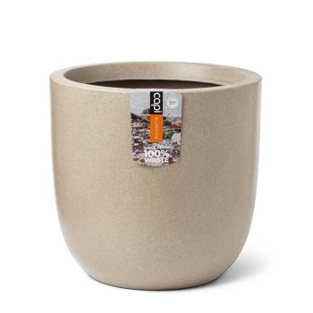 Capi pot de fleurs lisse bol en plastique 43x41 cm terrazzo beige