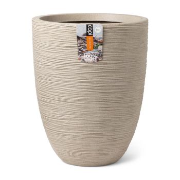 Capi vaas Elegant laag waste rib NL 34x46cm terrazzo beige