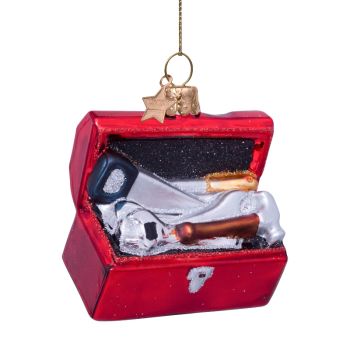 Vondels glass Christmas ball Toolbox 7cm red