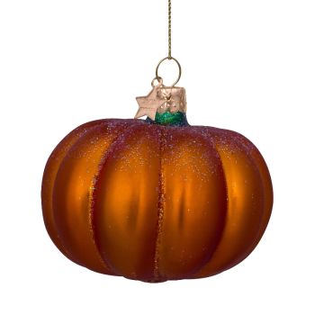 Vondels glass Christmas Ornament Pumpkin 6cm Orange