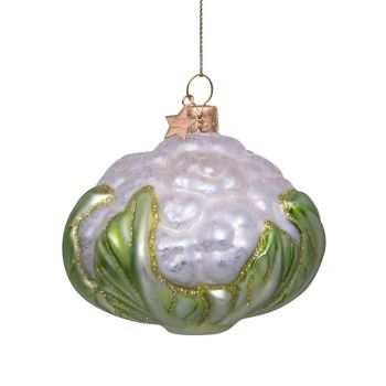 Vondels glass Christmas Ornament Cauliflower 7.5cm White, Green