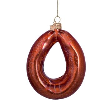 Vondels glass Christmas Ornament Dutch Sausage 10cm Brown