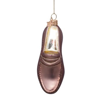 Vondels glass Christmas Ornament Loafer 12cm Brown