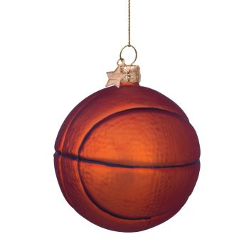 Vondels glass Christmas Ornament Basketball 9cm Brown