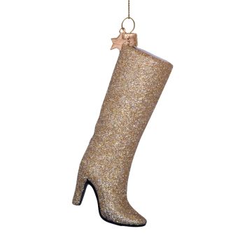 Vondels glass Christmas Ornament High Boot 12cm Gold