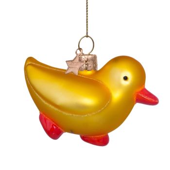 Vondels glass Christmas Ornament Miffy Duck 6.5cm Yellow