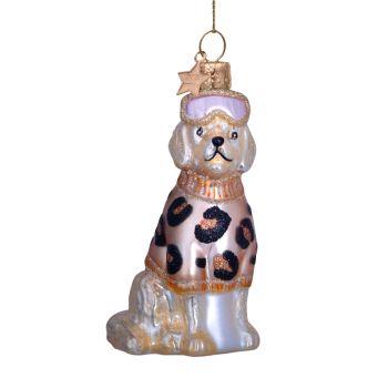 Vondels glass Christmas Ornament Dog Labrador in Ski Clothes 9.5cm Multi