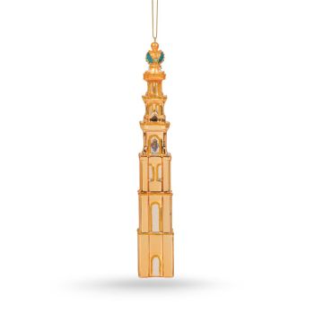 De ballen uit - glass Christmas ornament westertoren 21.5cm gold