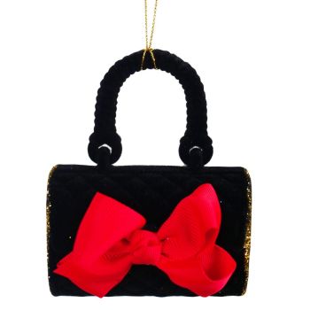 Kurt S. Adler plastic Christmas ornament Handbag 8cm Black, Red